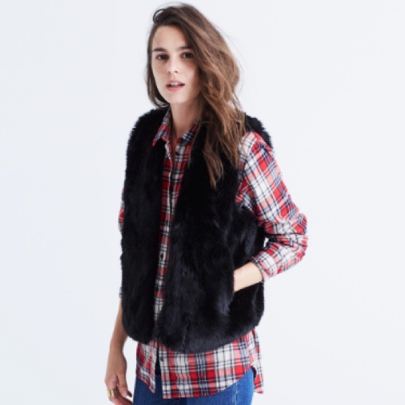 Coats | Madewell Faux Fur Vest | Poshmark